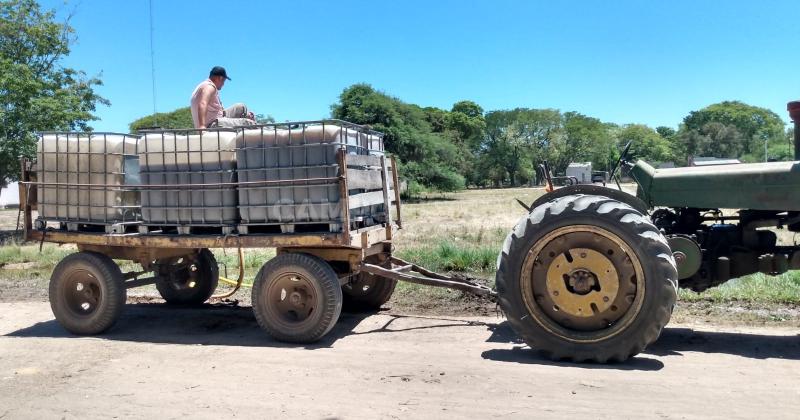Pequentildeos ganaderos buscan acarrear agua en tanques o barriles para salvar su hacienda